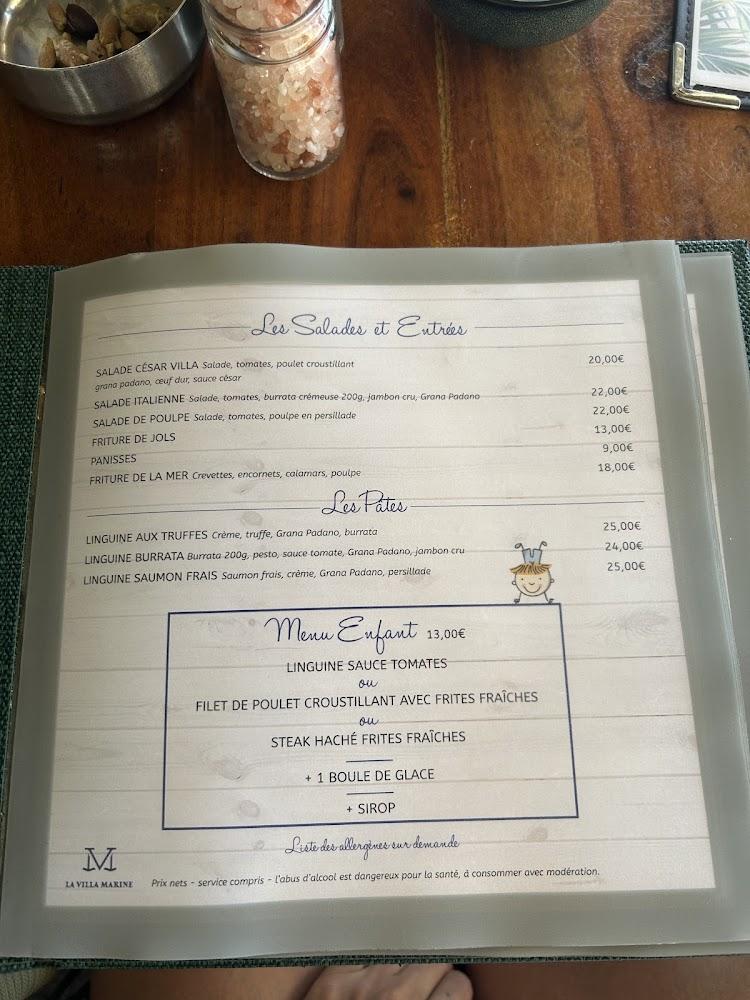 LA VILLA MARINE - Menu Image 2