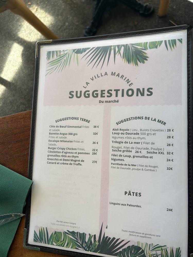 LA VILLA MARINE - Menu Image 3