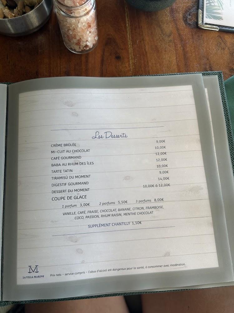 LA VILLA MARINE - Menu Image 4